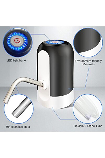 Generic SKY-TOUCH 3pcs Automatic Water Dispenser, USB Rechargeable, Black