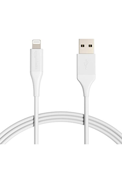 Amazon basics USB-A to Lightning Cable (MFi Certified) - 2 m (6 ft), White, 2...