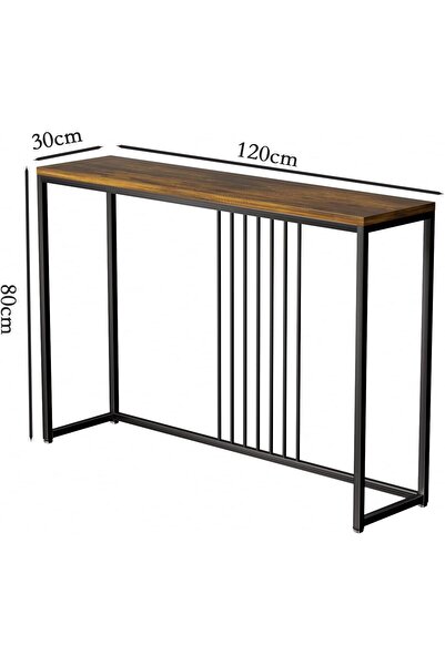 Gogoya Modern Narrow Console Table, Slim Sofa Entryway Table with Steel Frame (120x30x80 cm)