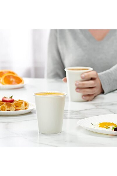 RELAXY White Paper Cups 8 oz Disposable Coffee Cup for Hot Drinks like Tea or cold like Cocoa & More