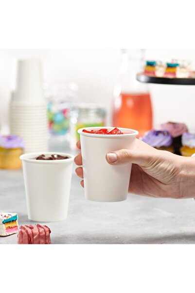 RELAXY White Paper Cups 8 oz Disposable Coffee Cup for Hot Drinks like Tea or cold like Cocoa & More