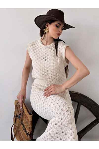 Budi Top and Bottom Set - Blouse & Skirt Knitwear - Cream