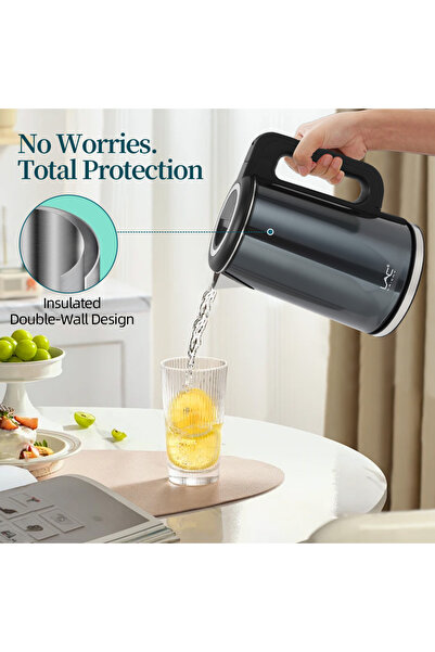 LAC LAICHY Electric Kettle,1.8L,1500W,Stainless Steel Cordless Kettle,Safea and Durable,L-3403