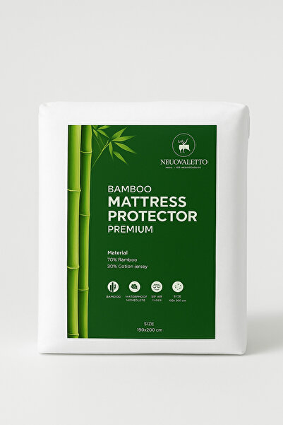 Neuovaletto Mattress Protector 180X200 King Size Bamboo & Cotton Waterproof (70% Bamboo / 30% Cotton)