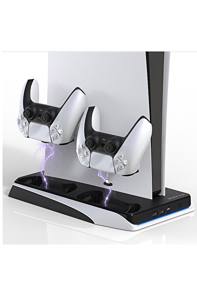 Honcam Statie de răcire verticală iluminată cu LED, multifuncțională, cu încărcare cu 2 controllere