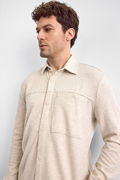 Back And Bond Πλεκτό πουκάμισο εκρού κανονικής εφαρμογής