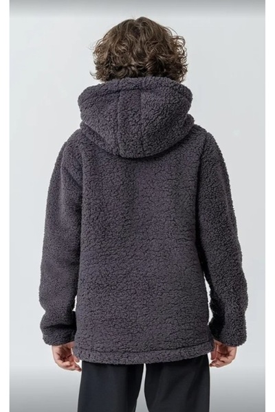 inebolu kids Erkek Çocuk Kapüşonlu Cepli Peluş Mont Ceket