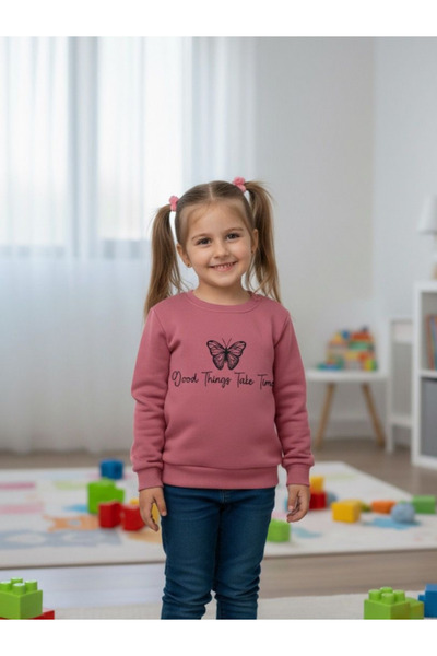 BERNEO Hanorac pentru fetiță, cu cu căptușeală din fleece fire, din bumbac