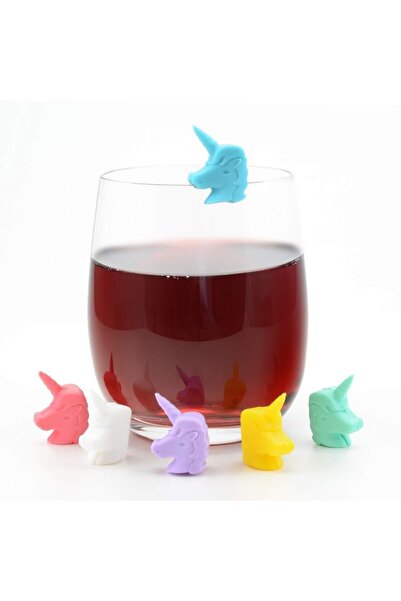 Bar Amigos Set de 6 markere pentru pahare cu unicorn, silicon, multicolore