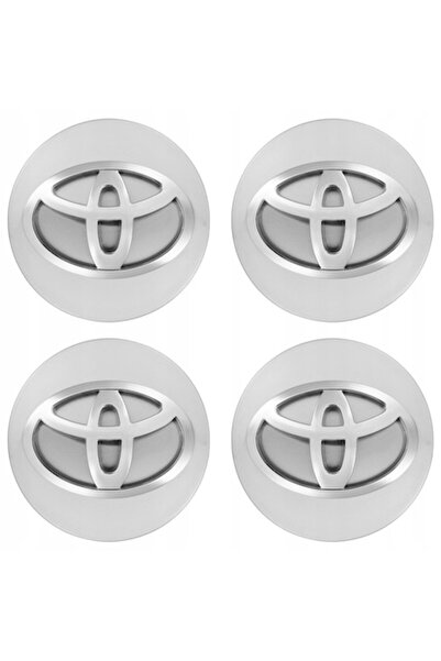 OEM Set de 4 capace de jantă Toyota 62 mm, argintii (plastic și aluminiu)
