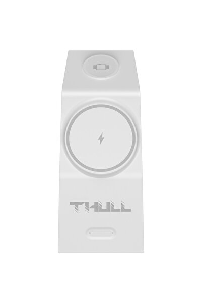THULL THL-WSC-D12 3’ü 1 Arada Kablosuz Şarj Standı iPhone Akıllı Telefon Airpods ve Apple Watch Uyumlu 15W
