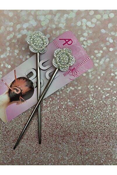 GÜLPEŞE 2-Piece Pearl Detailed Silver Color Pen Buckle Japanese Buckle