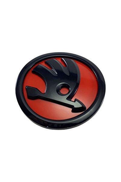 AutoSSF Emblemă Skoda, 89 mm, Negru și Roșu, 3 pini