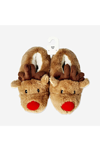 Flying Tiger Copenhagen Ren Geyiği Şeklinde Ev Terliği 38/39