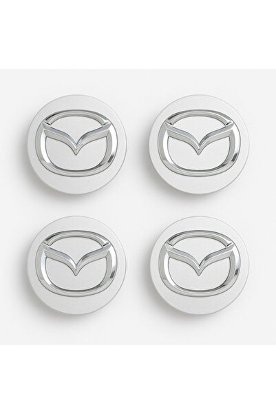 Mazda Set de 4 capace de jantă de 58 mm – emblemă cromată, compatibile cu jantele din aliaj