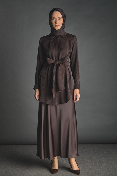 Setrms Jakar Desenli Kuşaklı Tunik