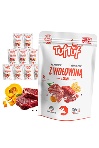 Other MOKRA KARMA DLA PSA TufTuf SAZZETKA MIELONKA WOŁOWINA DYNIA 10x100G