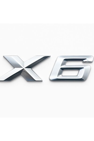 MAF Emblemă spate BMW X6, gri metalizat aluminiu, autocolantă 3M