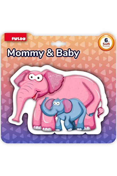 PUEDO Магнитен пъзел - Майка и дете, слон, 8 части