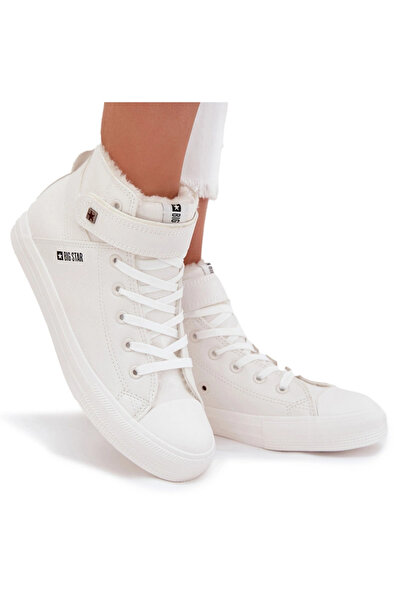 Big Star Shoes Large leather insulated sneakers V274541fw white 40