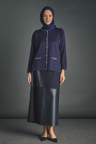 Setrms Suni Deri Parçalı A Kesim Etek