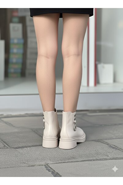 GÜLERSHOES Garantili Su Geçirmez Kaymaz Taban Kalın Topuklu Kadın Şık Tarz Bot 36-37-38-39-40 Numara