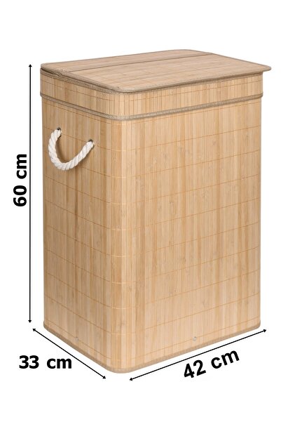 Other Kosz na pranie bambusowy z pokrywą SOREN 80L