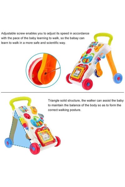 REZZOSS Stand Baby Walker, 3 In 1 Baby Walker, Musical Toy Walker For Baby, with Multifunctional Removable