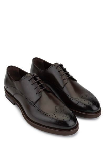 Tamer Tanca Erkek Hakiki Deri Kahverengi Klasik Ayakkabı