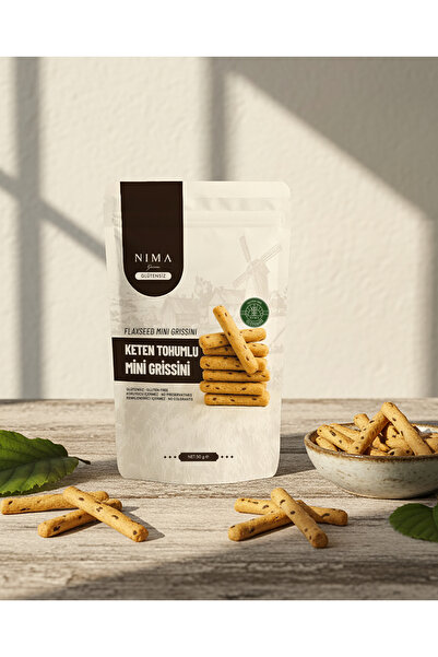 Nima Gurme جريسيني صغير خالي من الغلوتين مع بذور الكتان 50 جرام