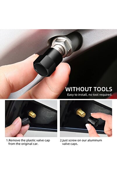 OEN Set de 4 capace de supapă din aluminiu pentru Mercedes-Benz (A/B/R/G, GLK, GLA W204 W251 W463 W176) - Negru