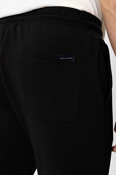Back And Bond Siyah Regular Fit Beli Bağcıklı Jogger Pantolon
