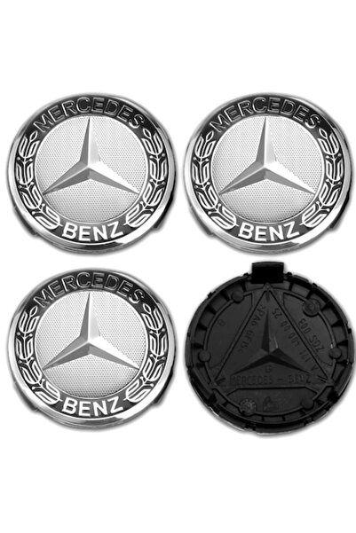 RUICHENZHE Capace de jante negre din plastic Mercedes 75mm