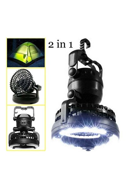 Generic Portable Camping Tent Light with Fan & LED Lantern - Battery Operated, Remote