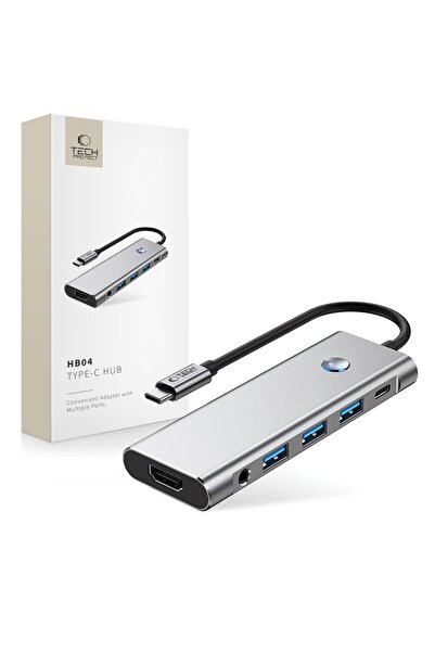 Other Adaptor HUB 9w1 USB-C USB-A HDMI SD TF PD 100W mini mufă 3.5 4K 60Hz - szary