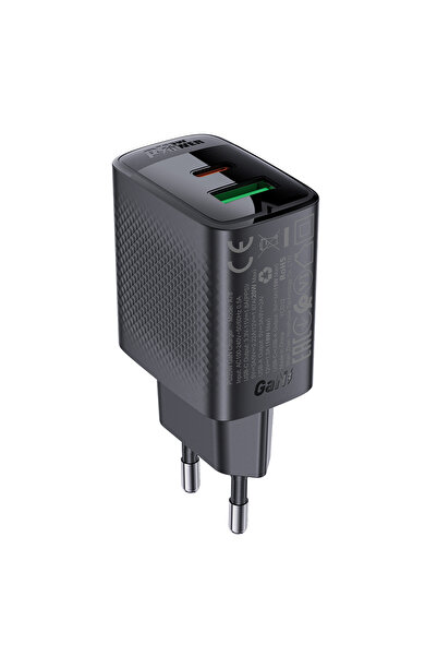 Other Încărcător de perete A78 GaN USB-A USB-C PD 20W - Negru