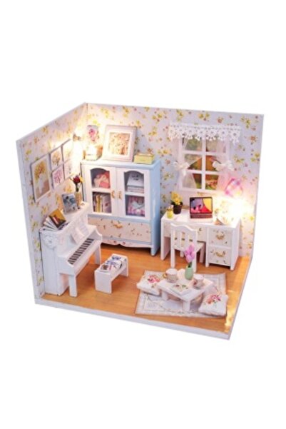 CREATIVE Wooden playhouse for children, with furniture, accessories and light, multicolor