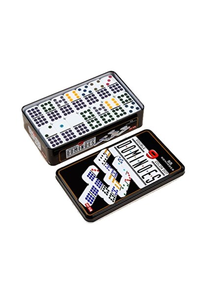 OEM Set de domino într-o cutie metalică, 55 de piese (Double 9)