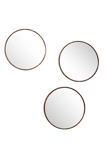 Other Set of 3 Toronto ROUND MIRRORS walnut 26 cm walnut color