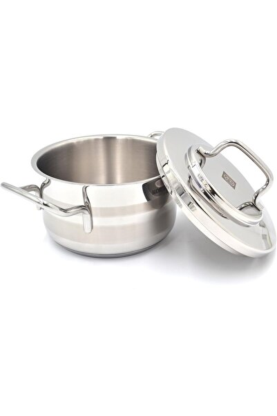 KORKMAZ Astra Stainless Steel Pot, 18 cm, 2 L, Silver