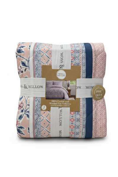 Bee Home Bed and Bath Elizabeth | 100% Cotton Double 3-Piece Compressed Quilt | Black Friday