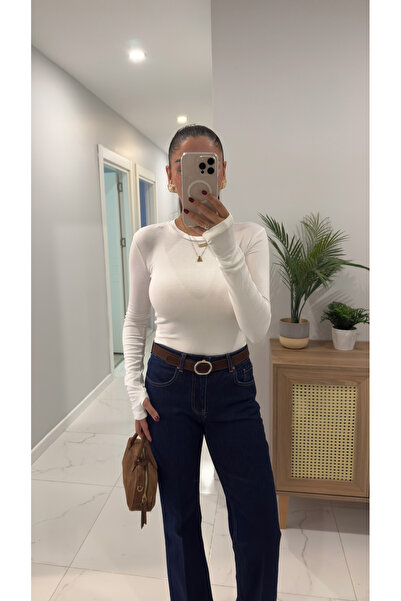 BİRCANÇİL Newa Ecru Blouse with Finger Loop Detail