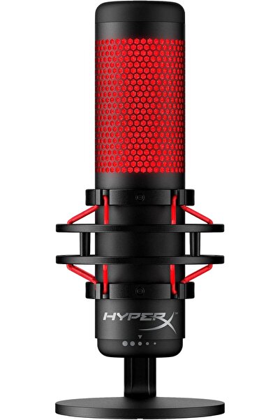 HyperX Microfon USB QuadCast HX-MICQC-BK – Streaming, podcast, gaming, iluminare LED