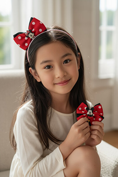 BUCHE Minnie Mouse Taç Toka Seti