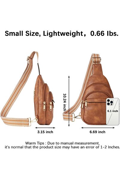 BOSTANTEN Leather Sling Bag For Women Small Crossbody Fanny Pack Shoulder Chest Bag