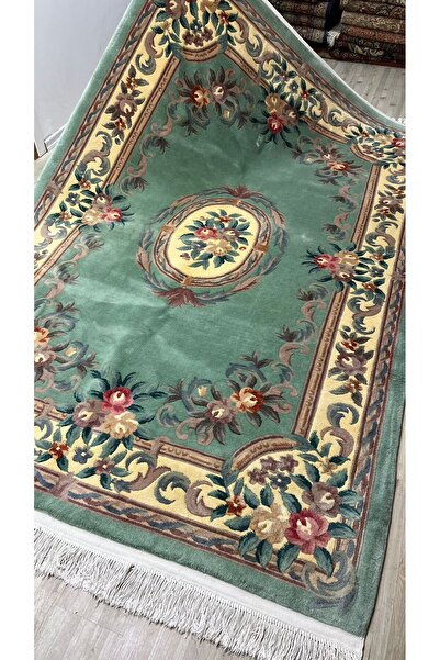 FT Halıcılık Su Yeşili Çin Kabartma El Dokuma Halısı
