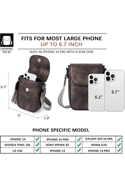 BOSTANTEN Women's Crossbody Leather Cell Phone Bag Small Shoulder Handbag