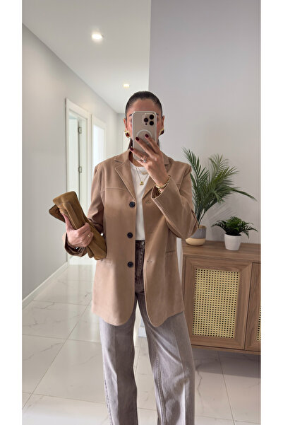 BİRCANÇİL Μπουφάν από καστόρι με κουμπιά Oswey Mink