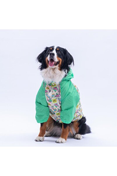 Pawstar Denver Dino Green Dinosaur Pattern Large Breed Dog Coat Dog Raincoat Dog Outfit Dog Dress