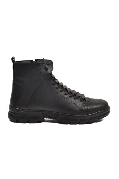 Aspor Black Men's Boots with Fleece Inside and Zipper